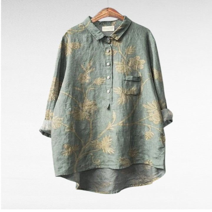 Claire | Elegant Linen Blouse