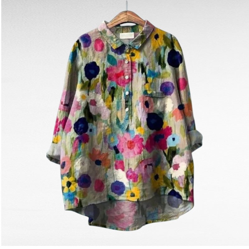 Claire | Elegant Linen Blouse