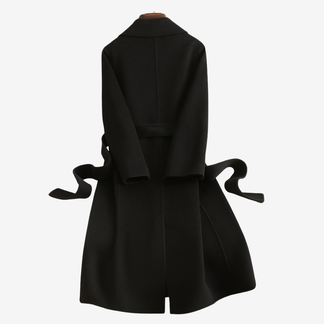 Belted trench coat styling detail