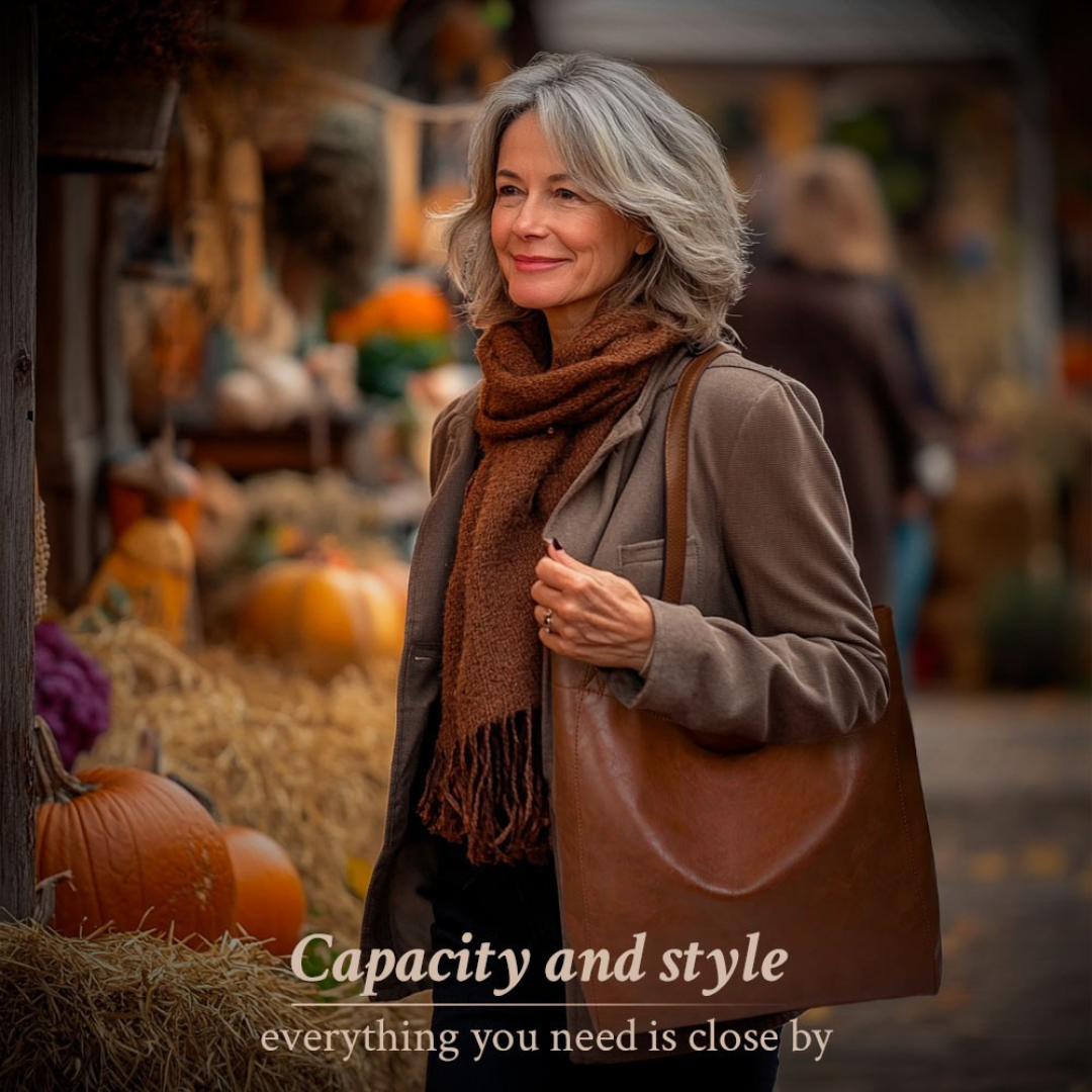 Carol™ | Modern Chic Leather Tote Bag