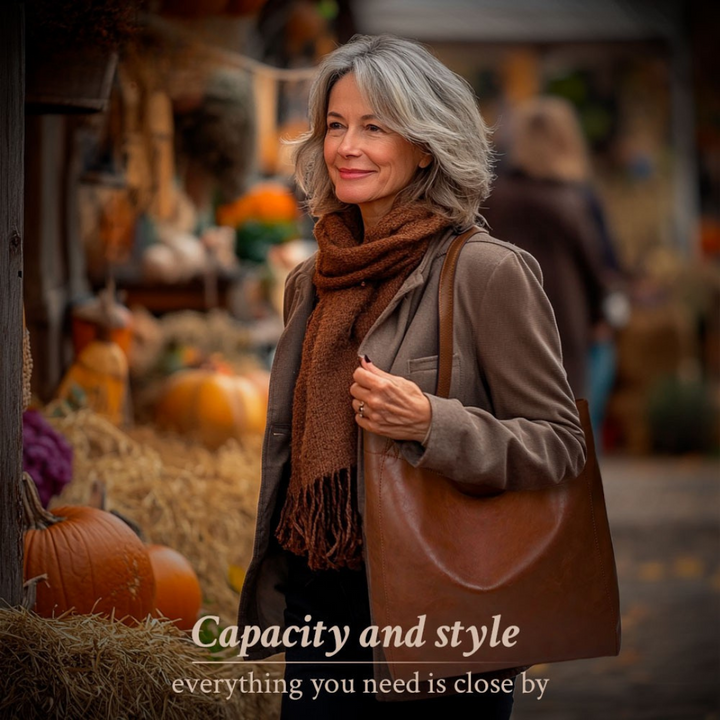 Carol™ | Modern Chic Leather Tote Bag