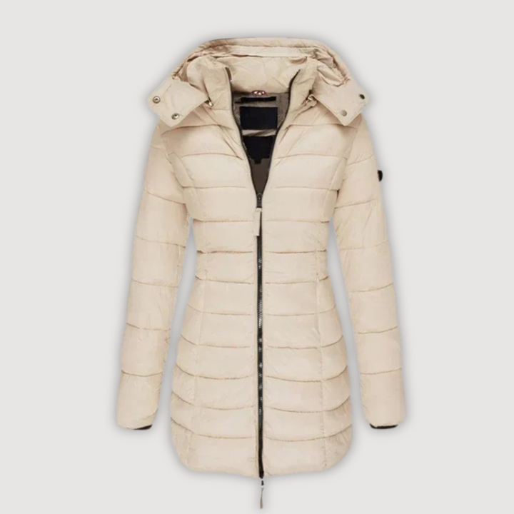 Ivory longline puffer coat