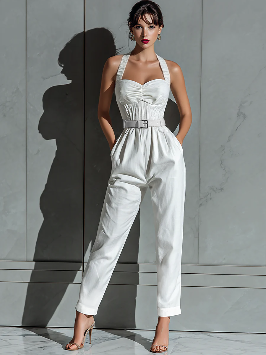 Manon – Relaxed Cotton-Linen Blend Jumpsuit