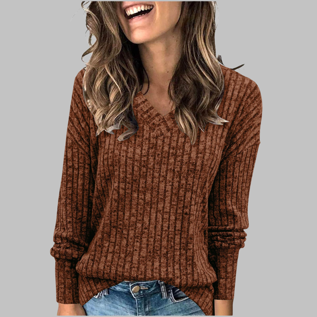 Marina™ | Comfortable long-sleeved top with V-neck