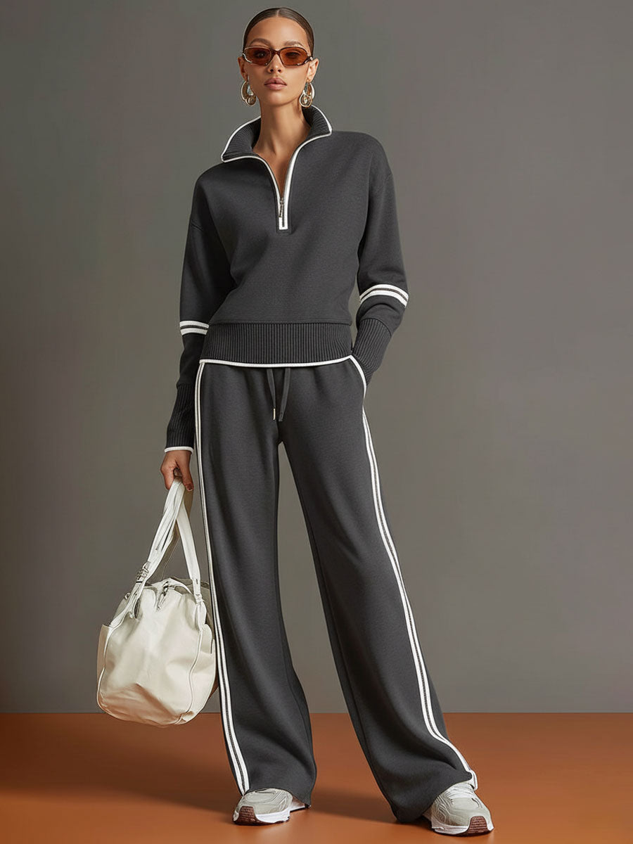 Rosalie™ | Color-Block Wide-Leg Trousers Set