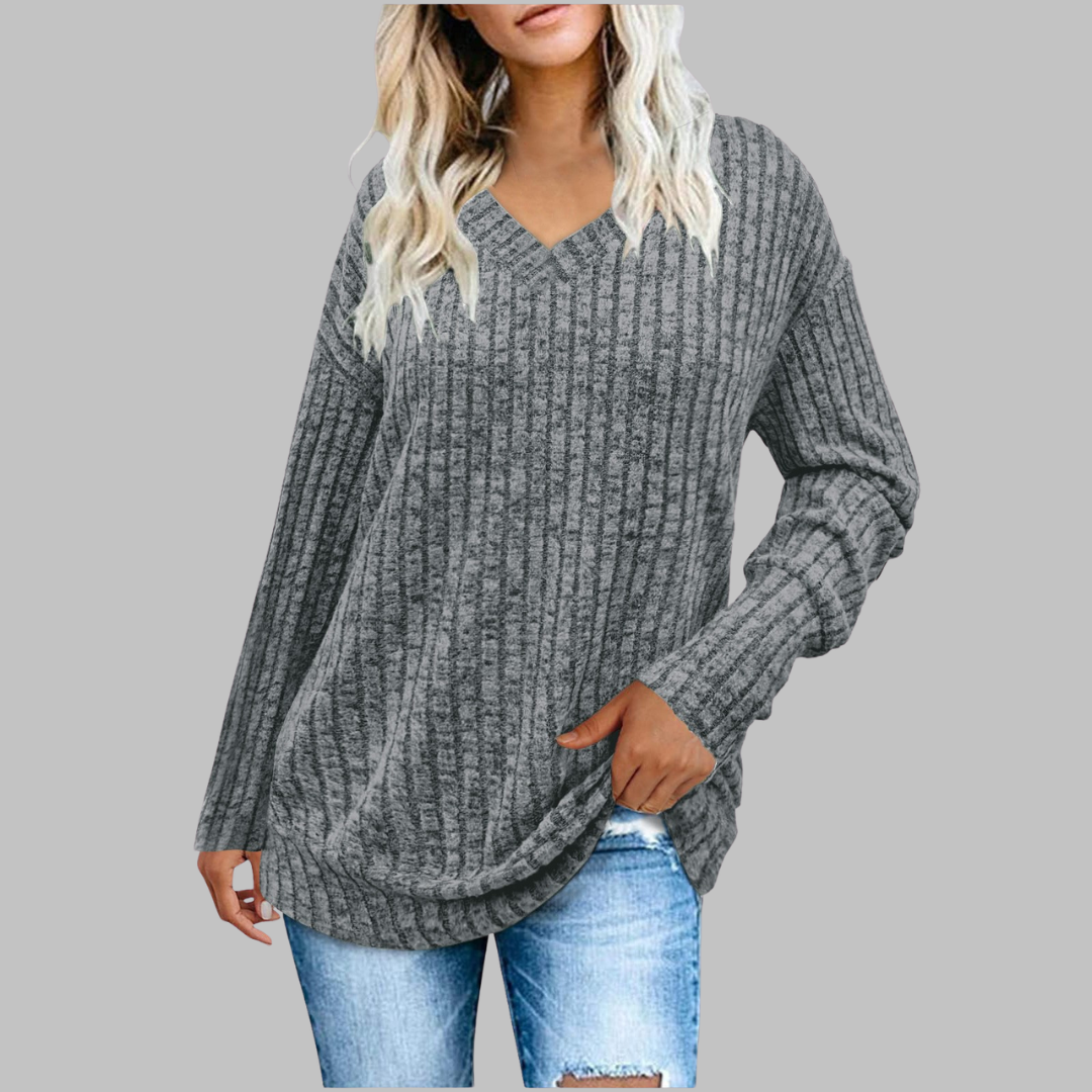 Marina™ | Comfortable long-sleeved top with V-neck
