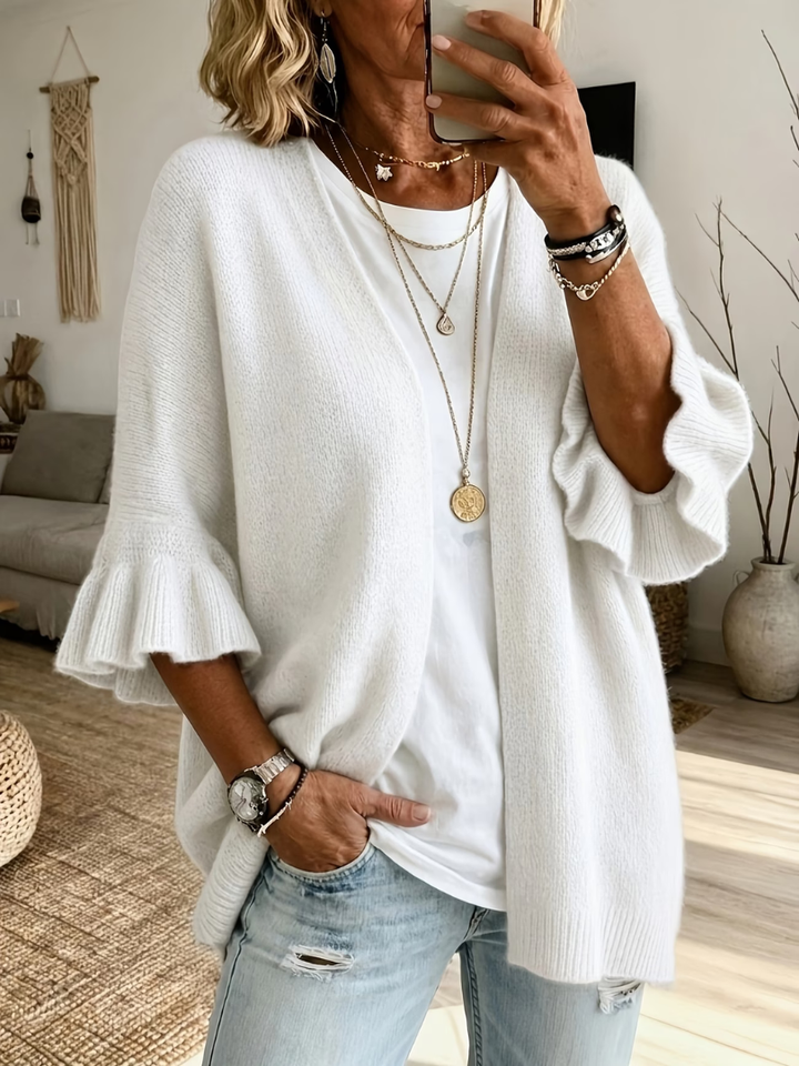 Elena | Stylish Knit Cardigan with Ruffled Sleeves