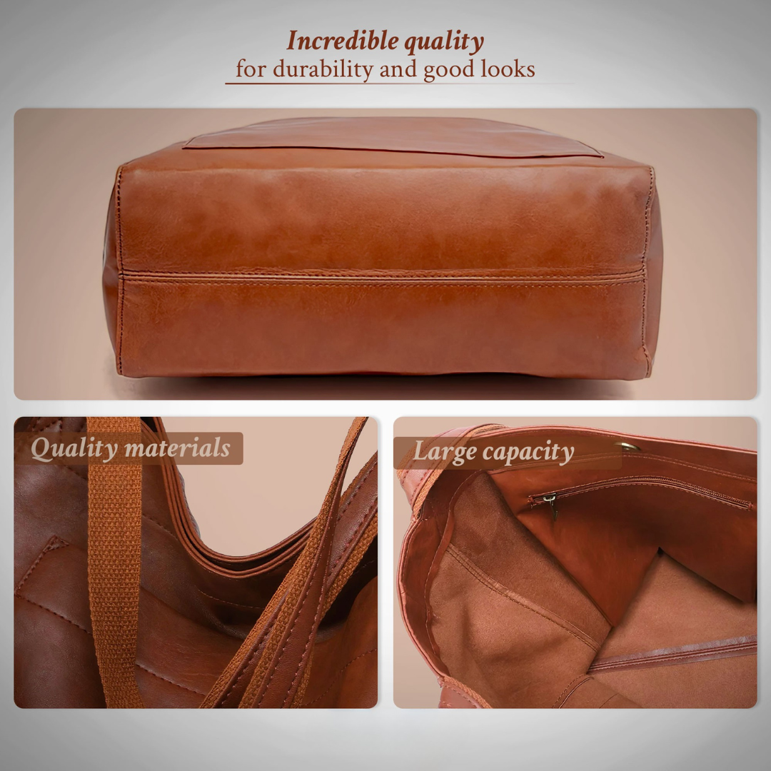 Carol™ | Modern Chic Leather Tote Bag