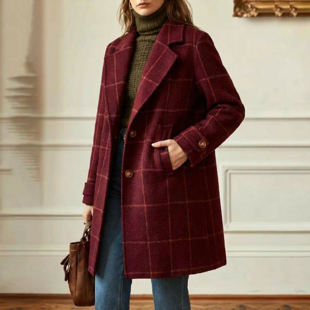 Hailey™ | Wool Check Coat