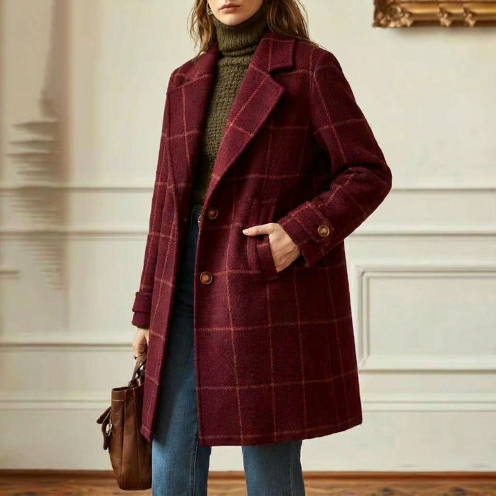 Hailey™ | Wool Check Coat