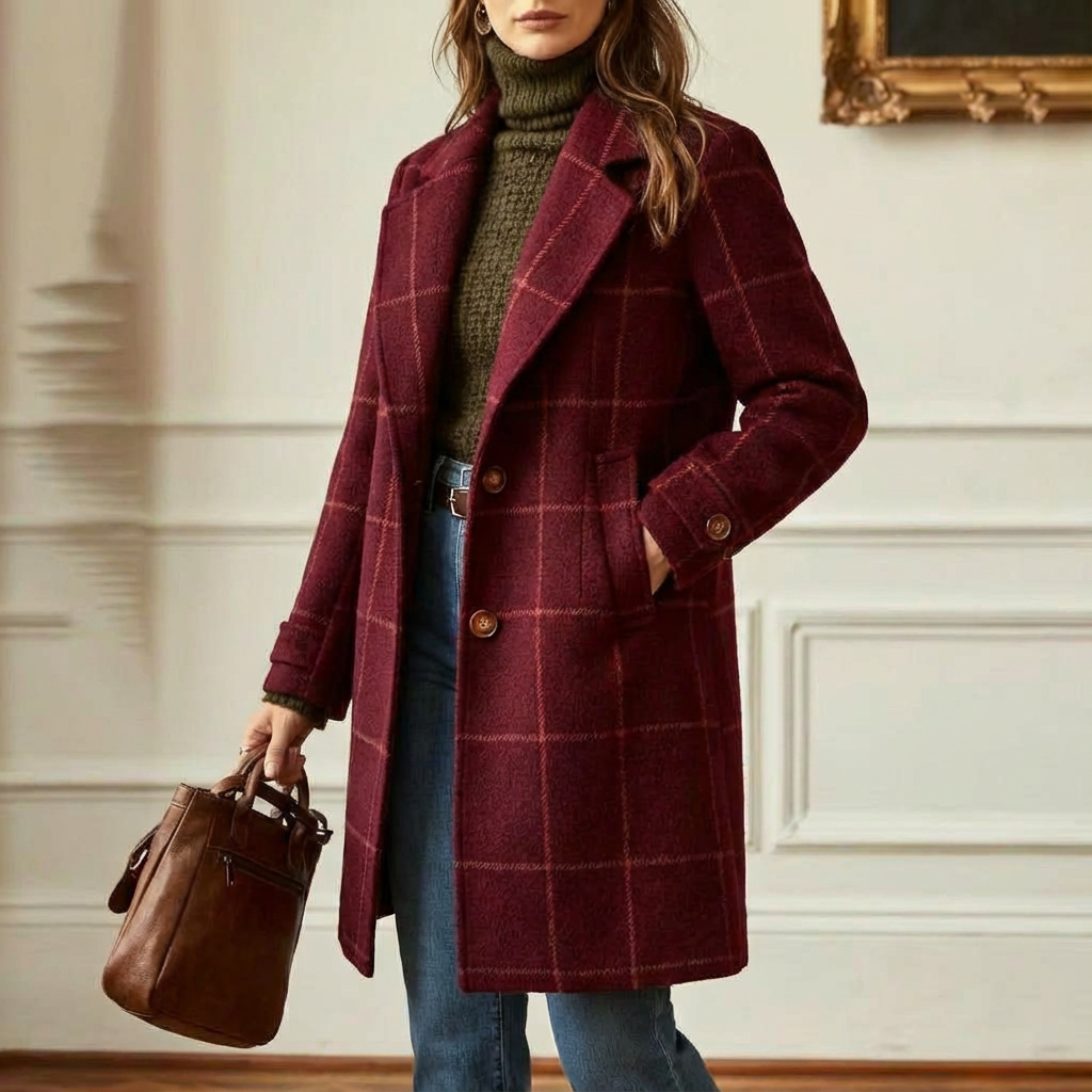 Hailey™ | Wool Check Coat