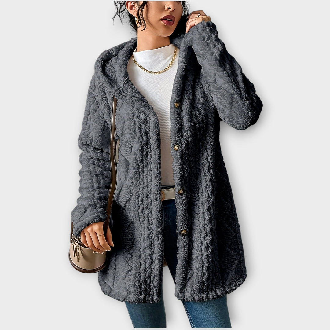 Dark Gray textured hooded jacket