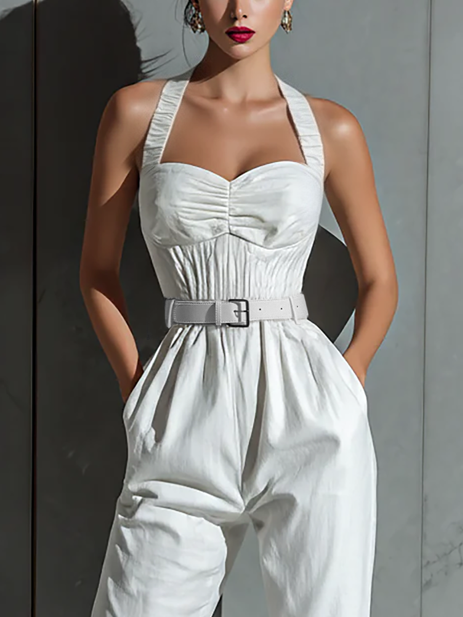 Manon – Relaxed Cotton-Linen Blend Jumpsuit