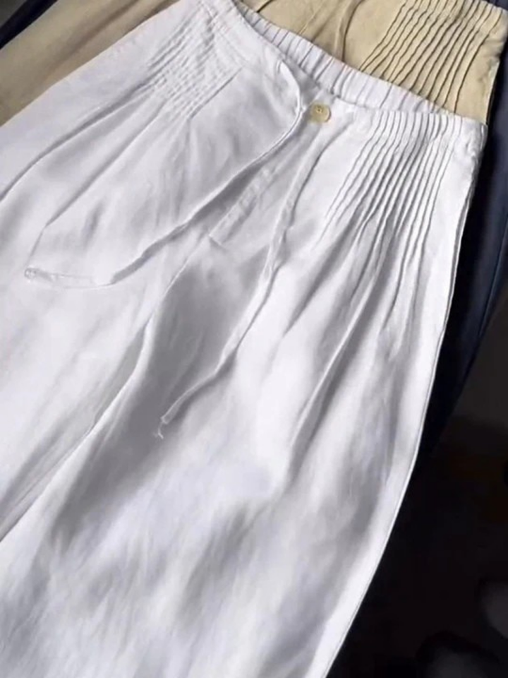 Camelia™ | Cotton-Linen Wide-Leg Pants