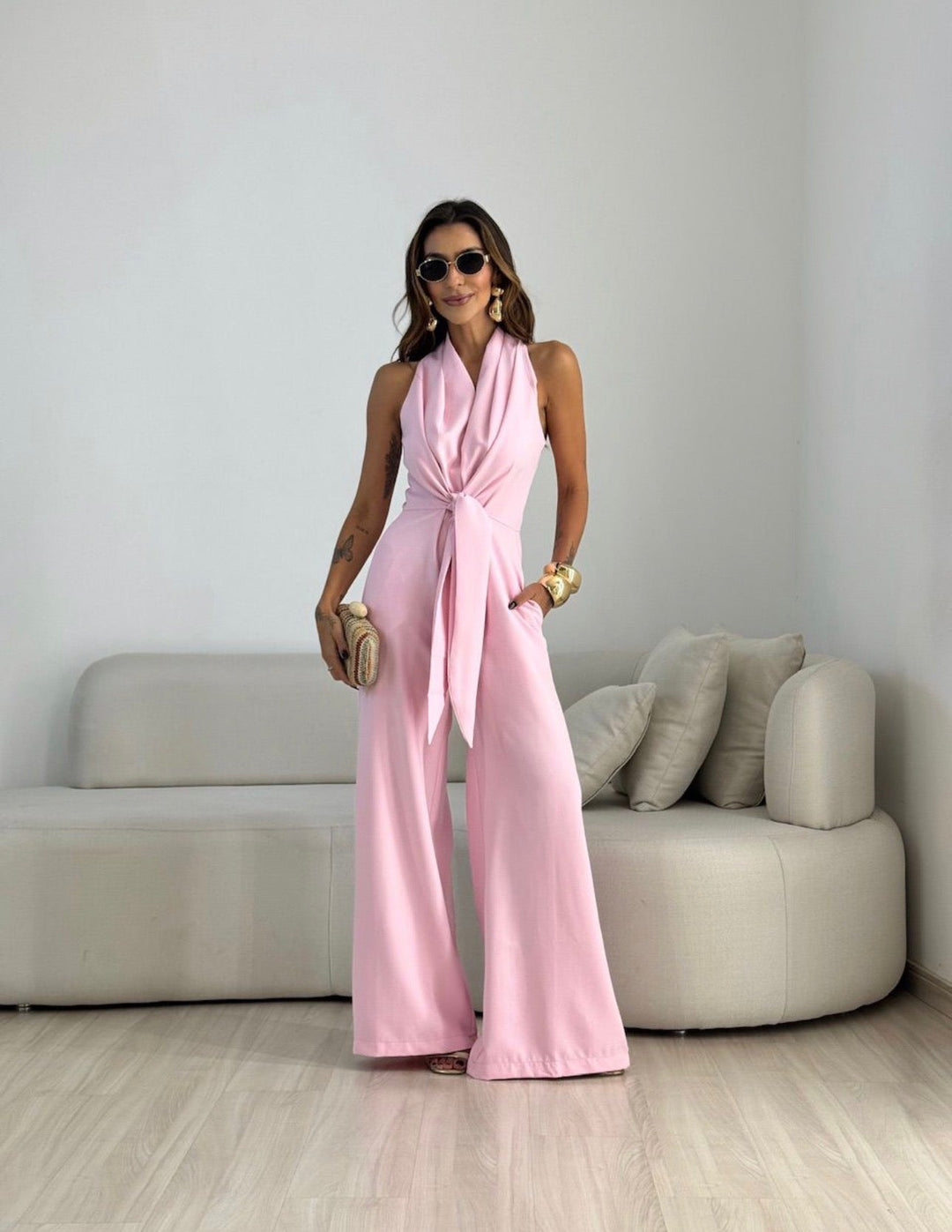 Perdita™ | Knot-Front Wide-Leg Jumpsuit
