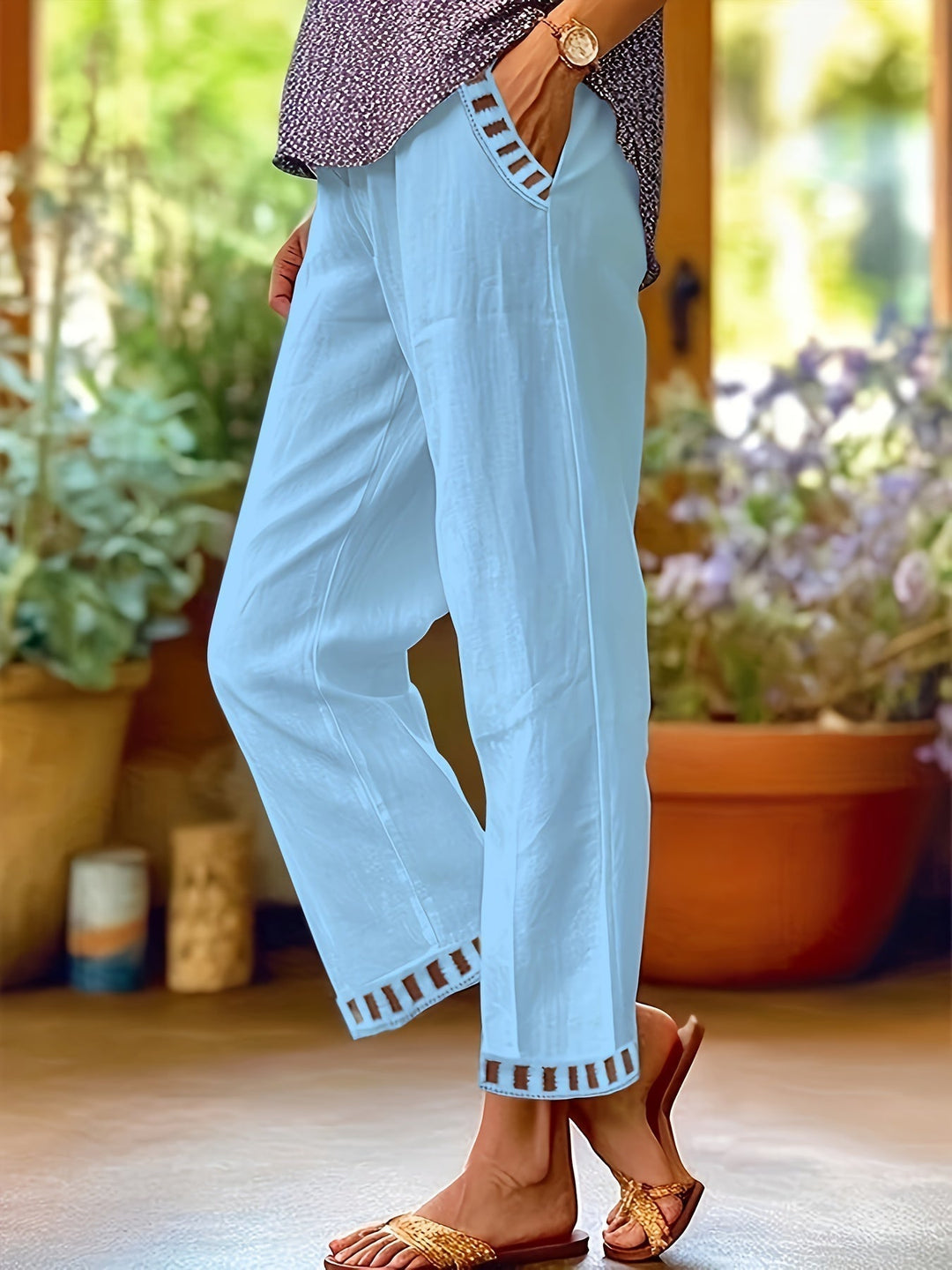 Willa™ | Cropped Contrast-Trim Pants