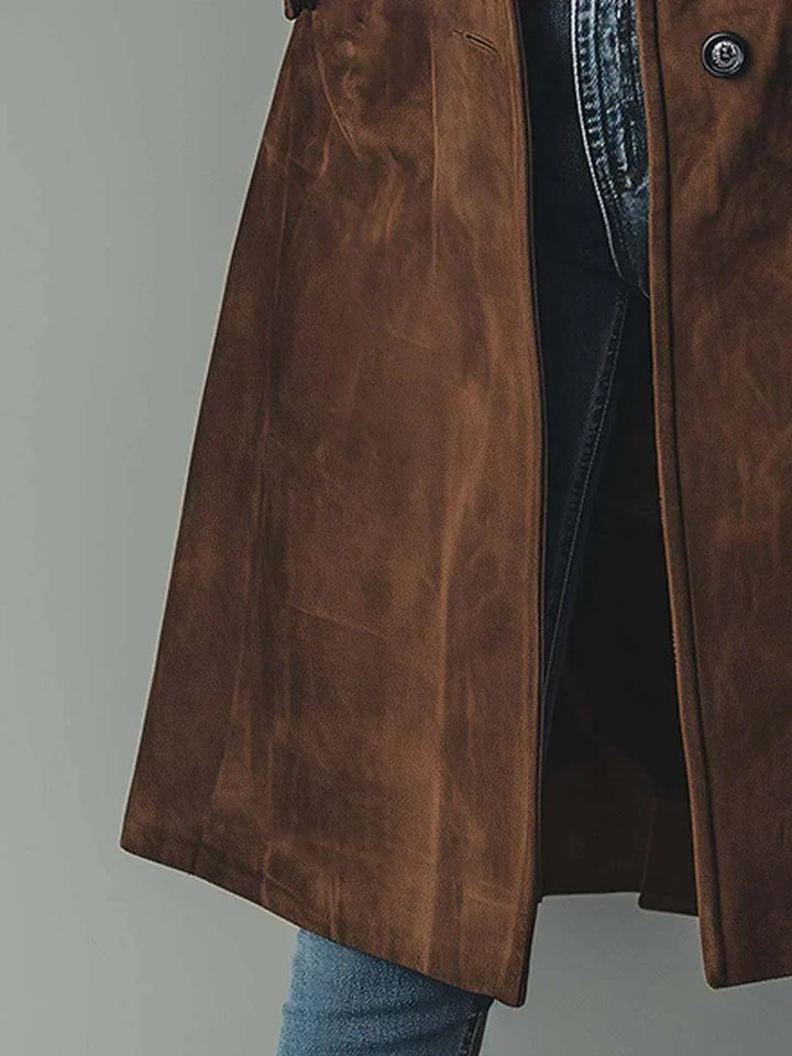 Sienna™ | Vintage Faux Suede Trench Coat