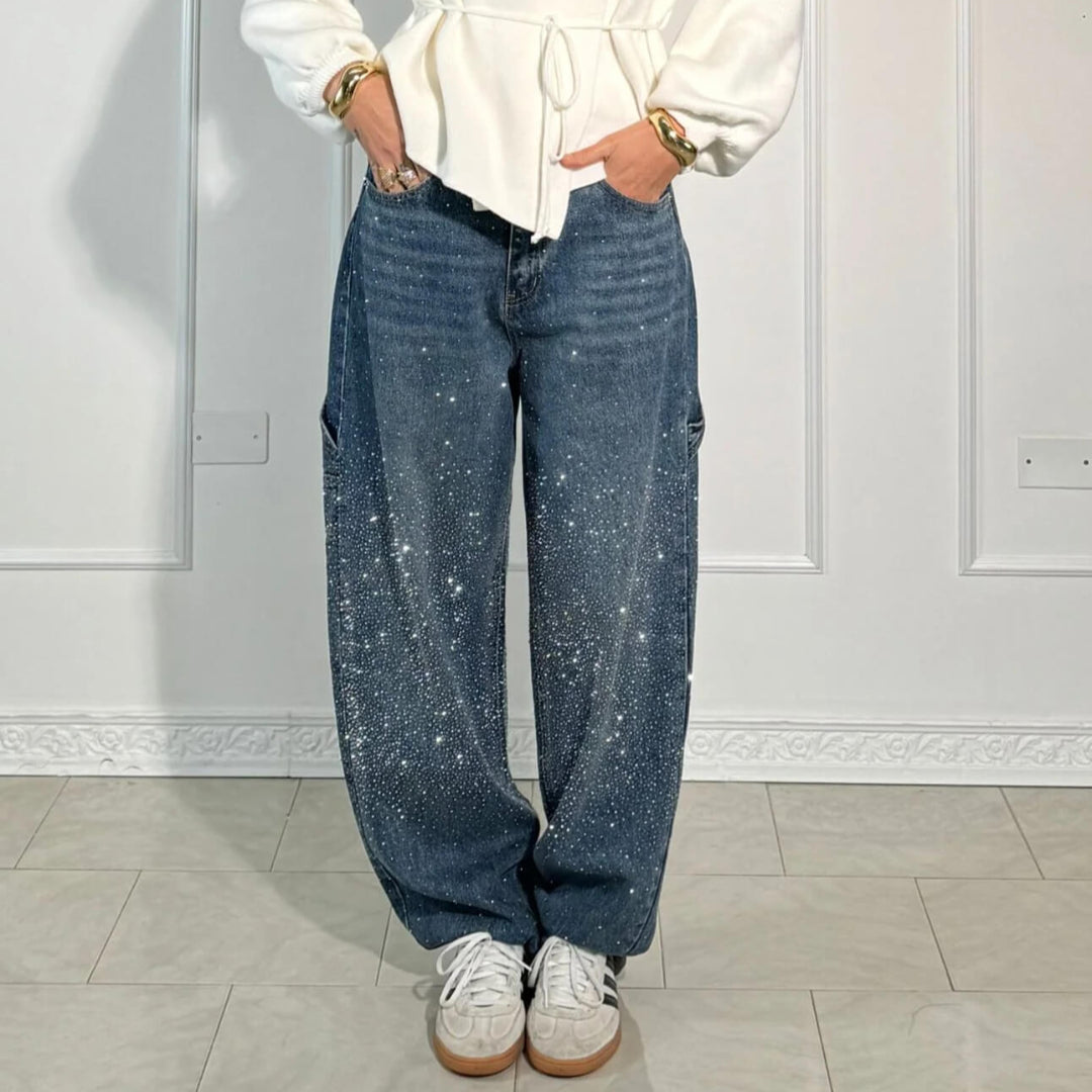 Raphaelle™ | Starry Denim Cargo Pants