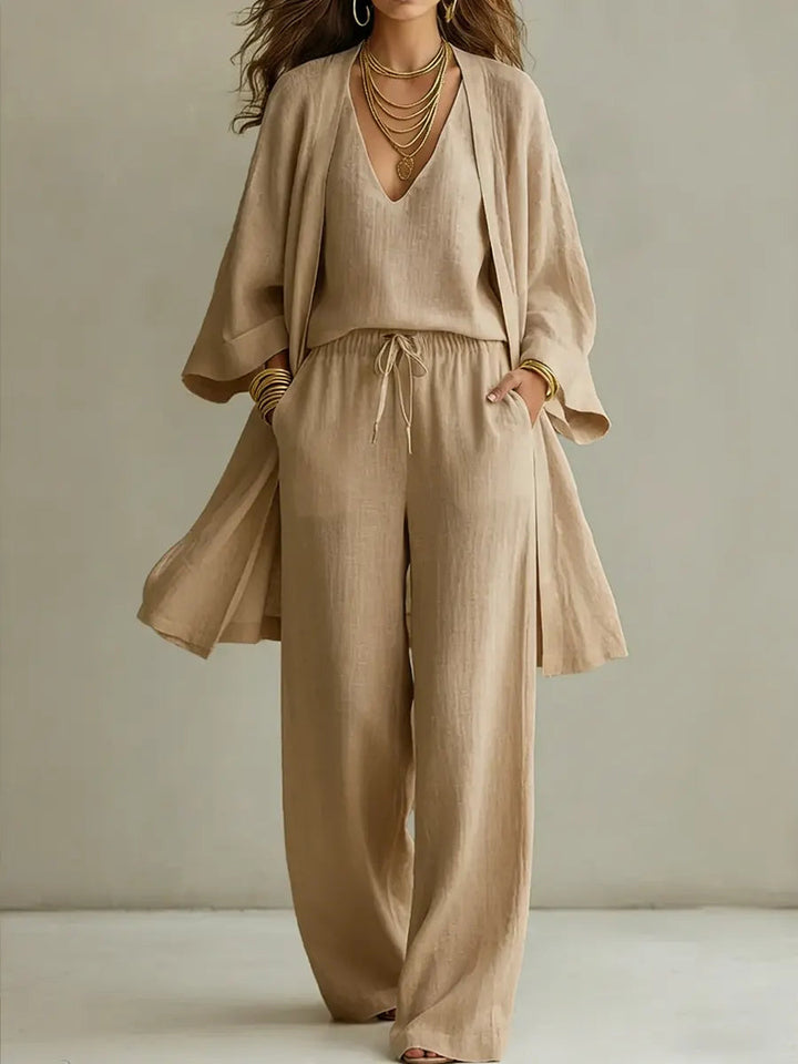 Khaki three-piece set