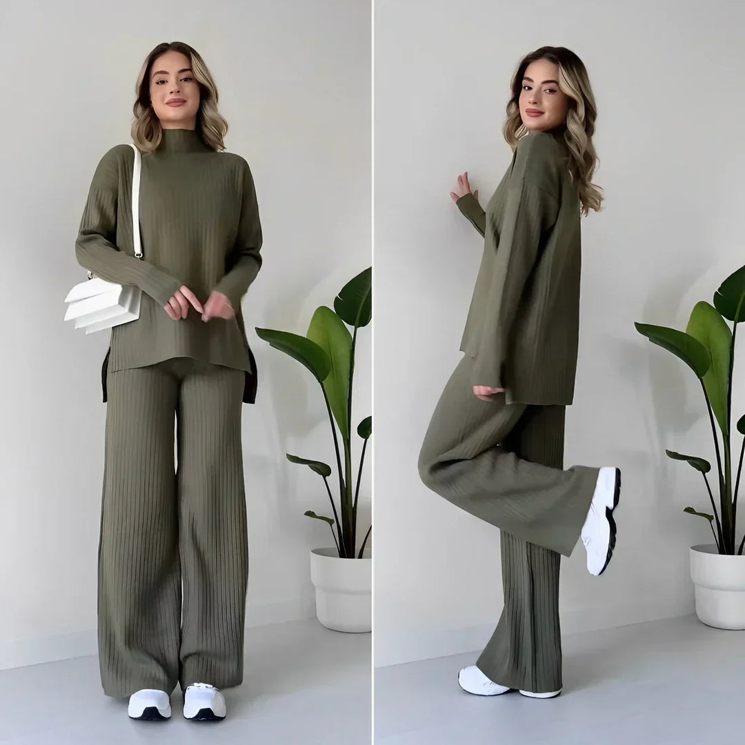 Matching sweater and pants set back view