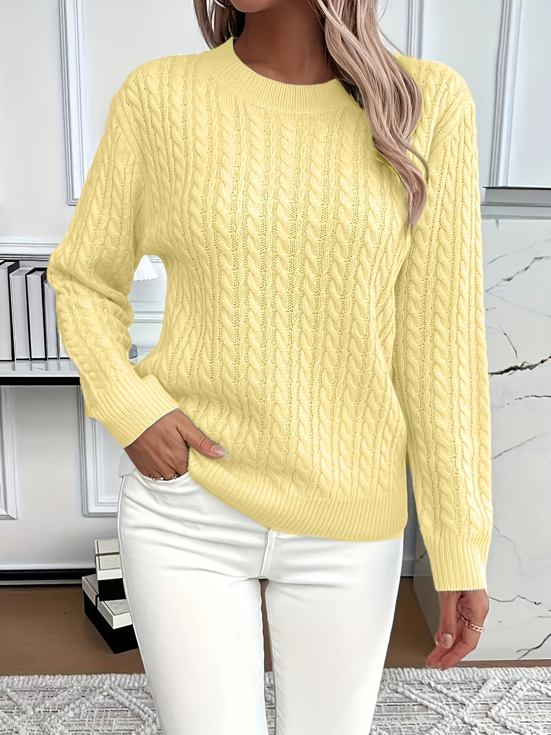 Lena – Cable knit women's sweater