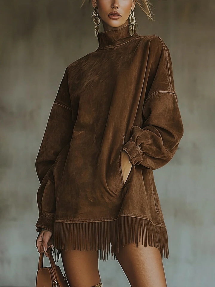 Sheri | Elegant dress with subtle fringes