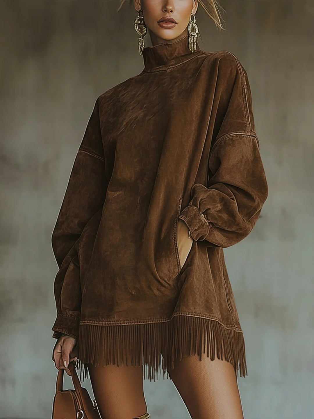 Sheri | Elegant dress with subtle fringes