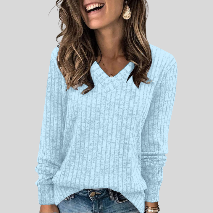 Marina™ | Comfortable long-sleeved top with V-neck
