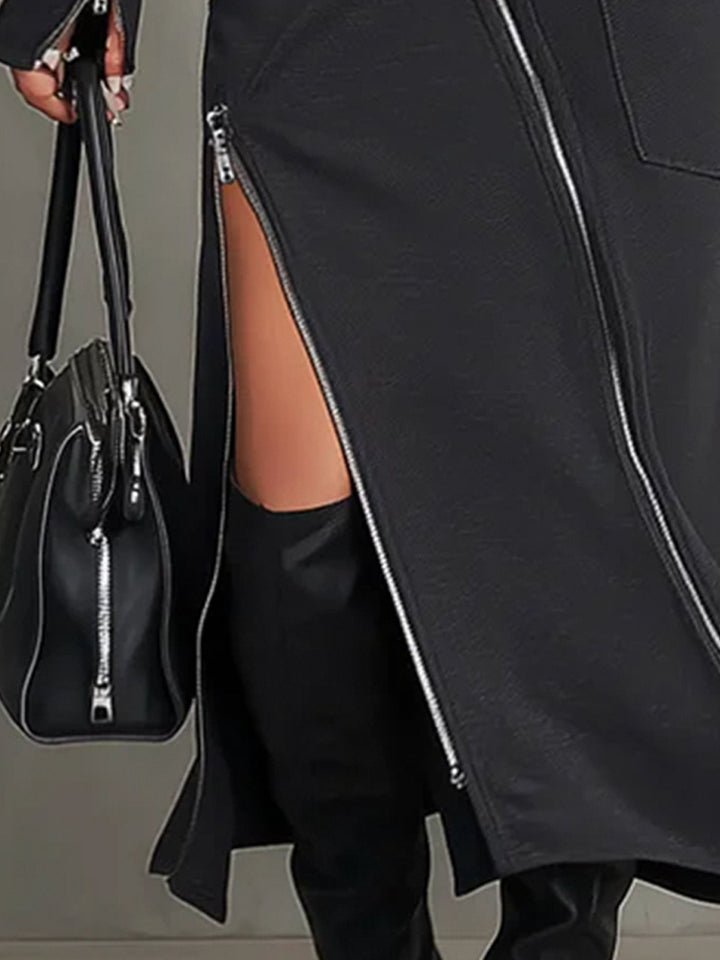 High-neck zip set back view