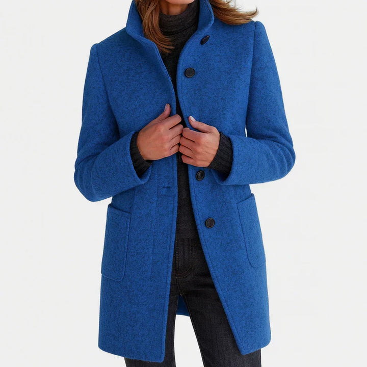 Navy Blue wool-blend coat