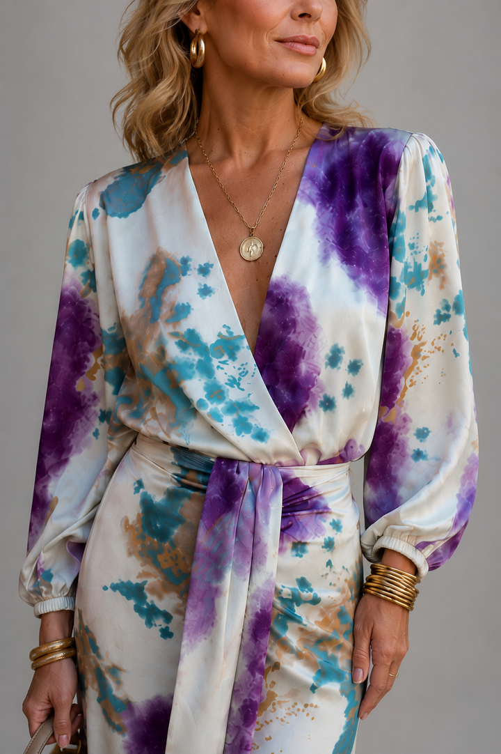 Cisca Purple Tie-Dye Maxi Set