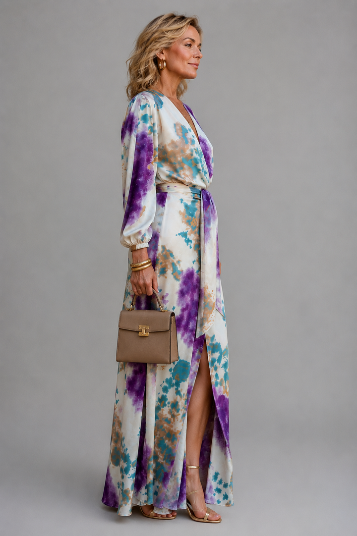 Cisca Purple Tie-Dye Maxi Set