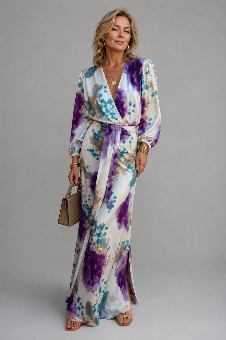 Cisca Purple Tie-Dye Maxi Set
