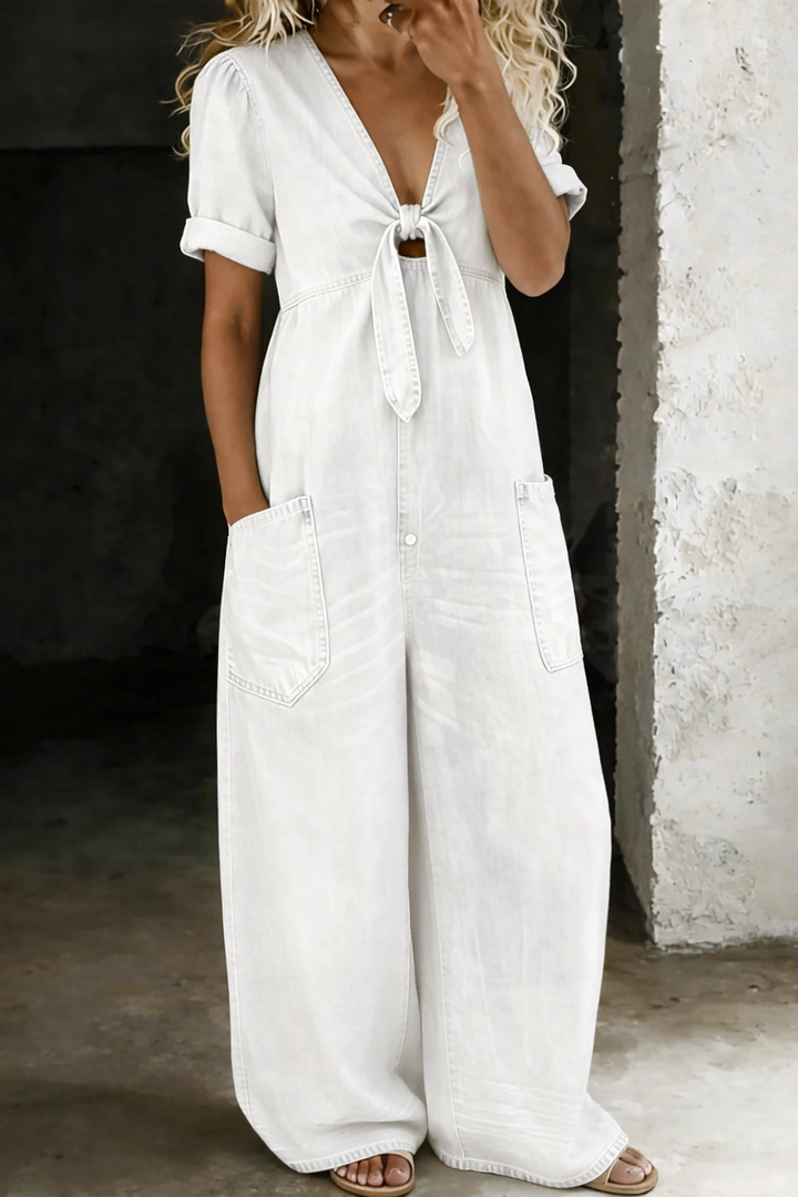 Maya – V-Neck Short-Sleeve Jumpsuit