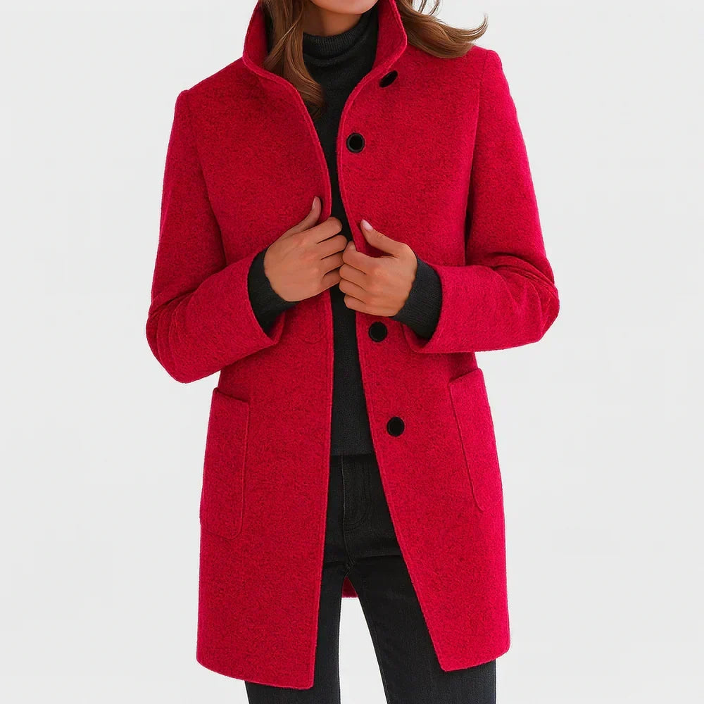 Blood Red wool-blend coat