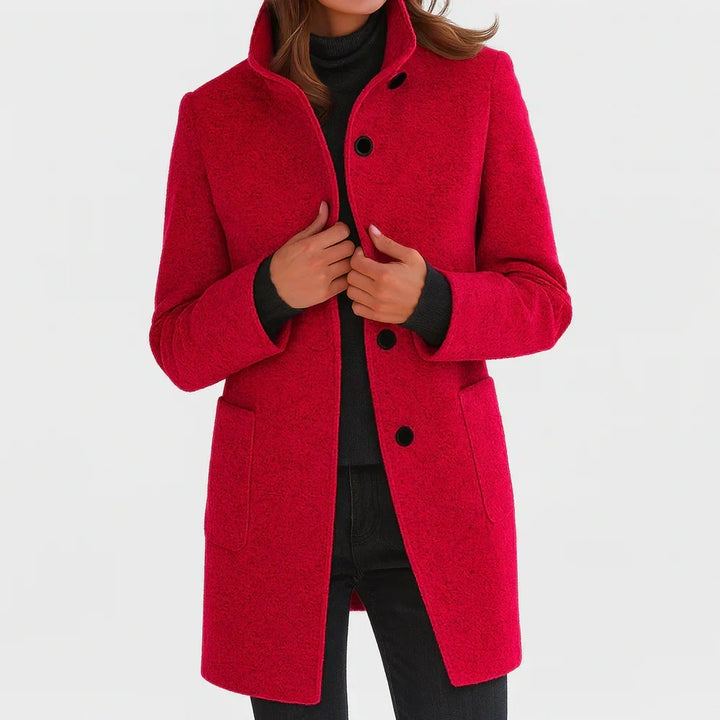 Blood Red wool-blend coat