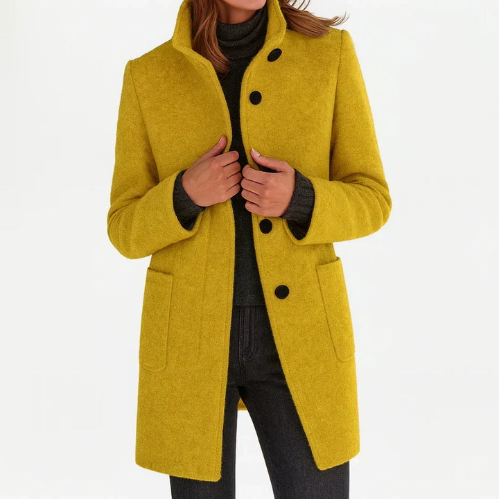 Yellow wool-blend coat