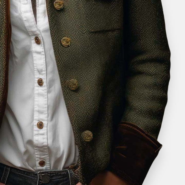 Arixa™ | Tweed Velvet Trim Jacket