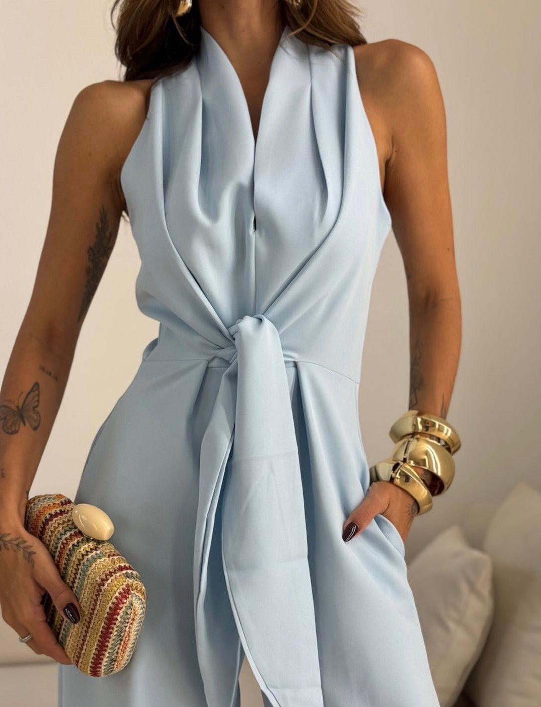 Perdita™ | Knot-Front Wide-Leg Jumpsuit
