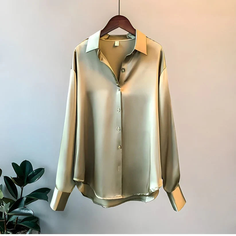 DENISE – THE ELEGANT SILKY BUTTON-UP SHIRT