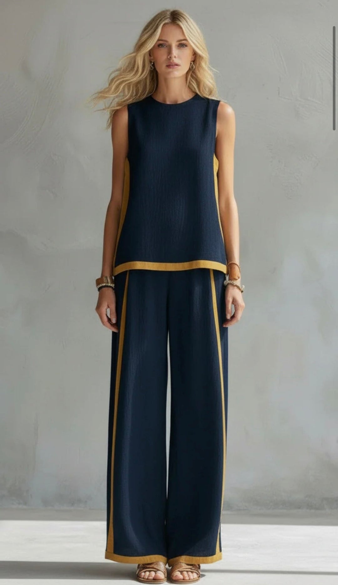 Navy Blue vest and pants set