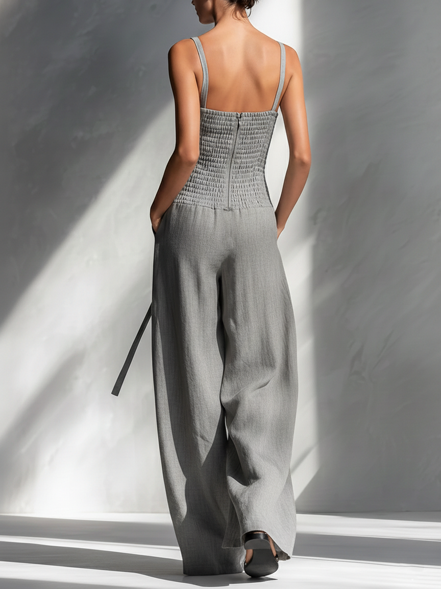 Charlotte – Minimalist Linen Blend Jumpsuit