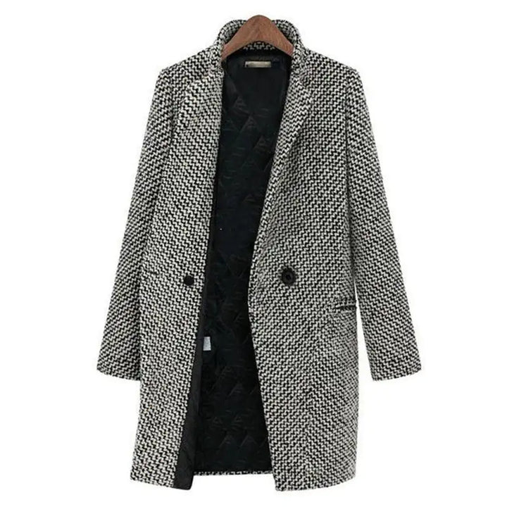 Black / White checked winter coat