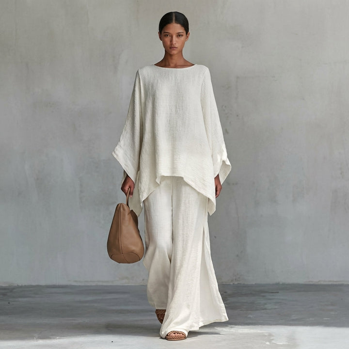 Christine – Long Sleeve 2-Piece Set with Wide-Leg Pants