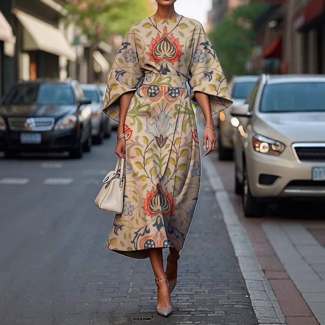 Grace™ | Elegant Round-Neck Midi Dress