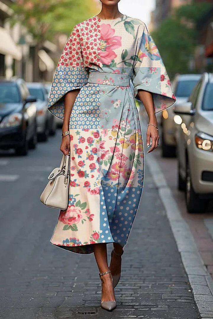 Grace™ | Elegant Round-Neck Midi Dress