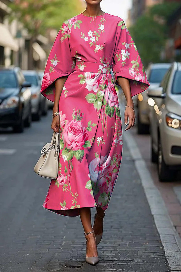 Grace™ | Elegant Round-Neck Midi Dress