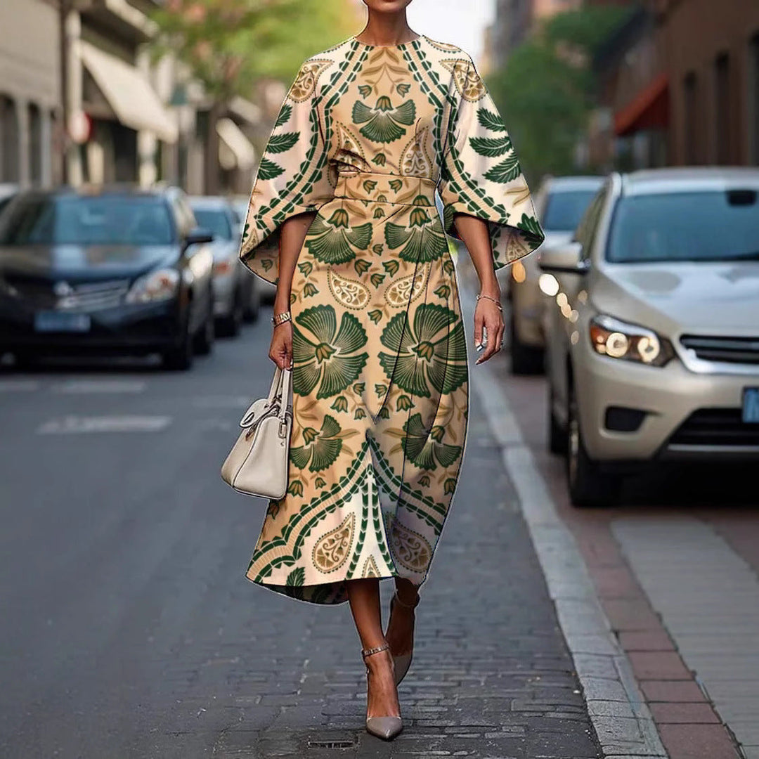 Grace™ | Elegant Round-Neck Midi Dress