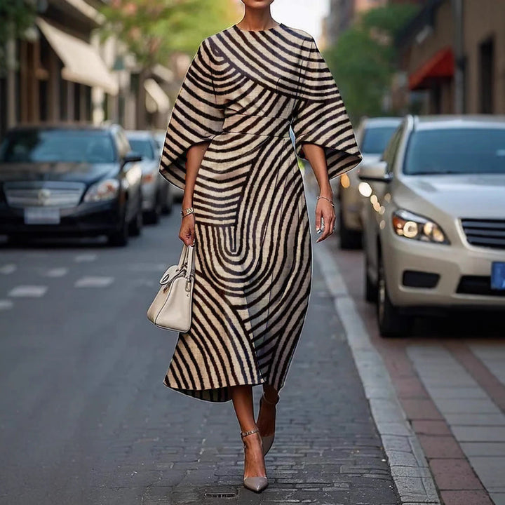 Grace™ | Elegant Round-Neck Midi Dress