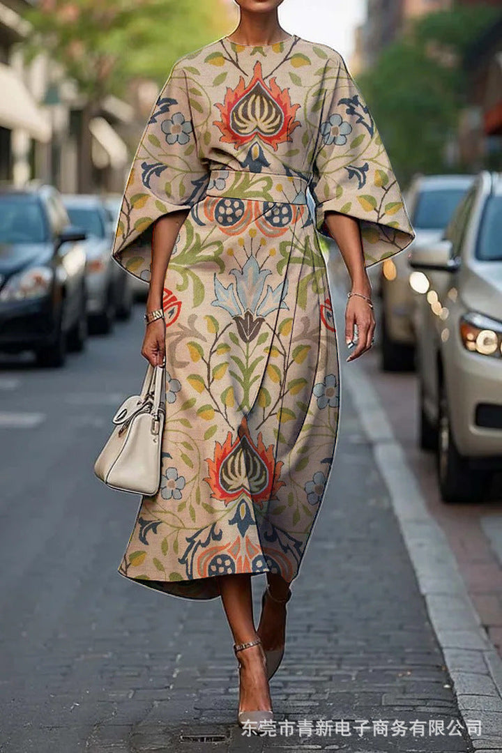 Grace™ | Elegant Round-Neck Midi Dress